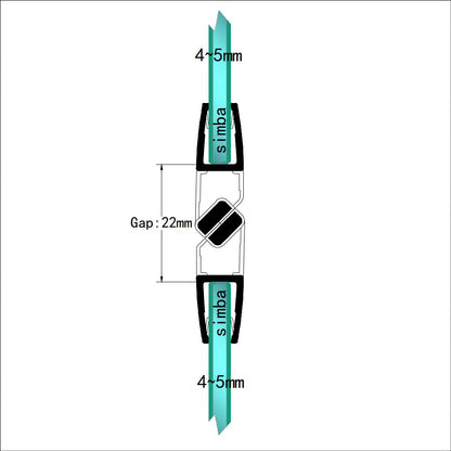 4-5mm Glass Magnetic Seal M45A2M, Seal 22mm Gap
