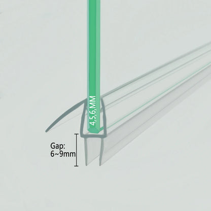 4-6mm glass shower door bottom seal with double fins for 6-9mm gap