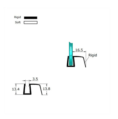 4-6mm Glass Gasket | Zero-Gap Bottom Seal | Slimline Strip S456DTL