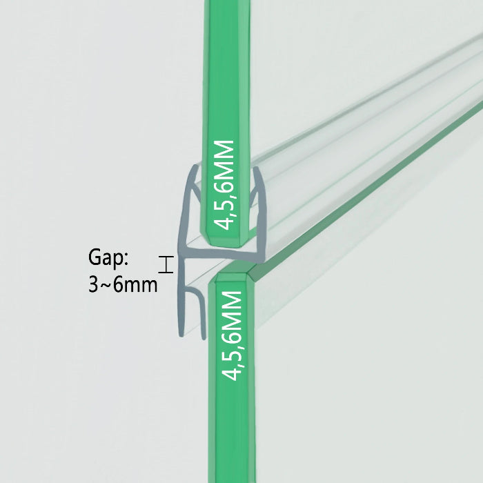 4-6mm Glass H-Seal for Outward-Opening Doors HH456