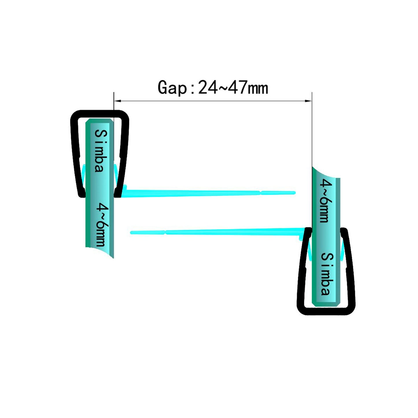 4-6mm Glass Sliding Seal Gap 24-47mm FD456S1015