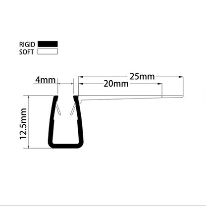 4-6mm Glass Sliding F-Shape Seal Gap 28-57mm FD456S2025
