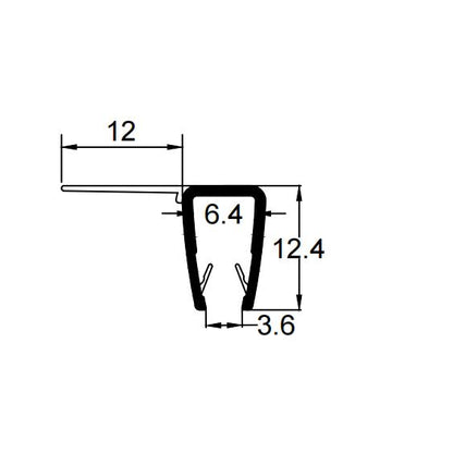 4mm-6mm Glass F Shape Seal Gap 15-22mm F456S12