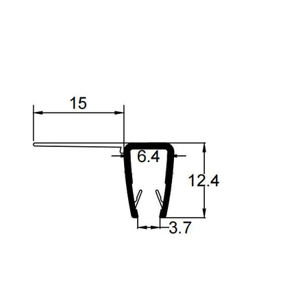 4mm-6mm Glass F Shape Seal Gap 18-28mm F456S15