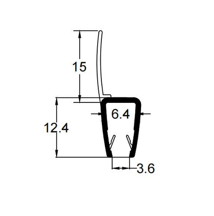 4mm-6mm Glass H Shape Seal Gap 3-13mm H456S15