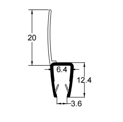 4mm-6mm Glass H Shape Seal Gap 3-18mm H456S20