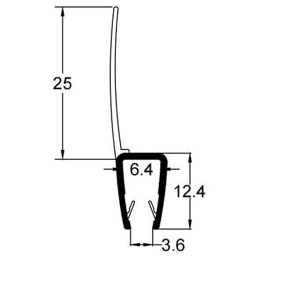 4mm-6mm Glass H Shape Seal Gap 3-23mm H456S2025