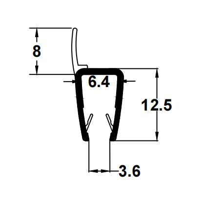 4mm-6mm Glass H Shape Seal Gap 3-6mm H456S8