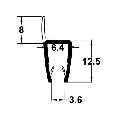 4mm-6mm Glass H Shape Seal Gap 3-6mm H456S8