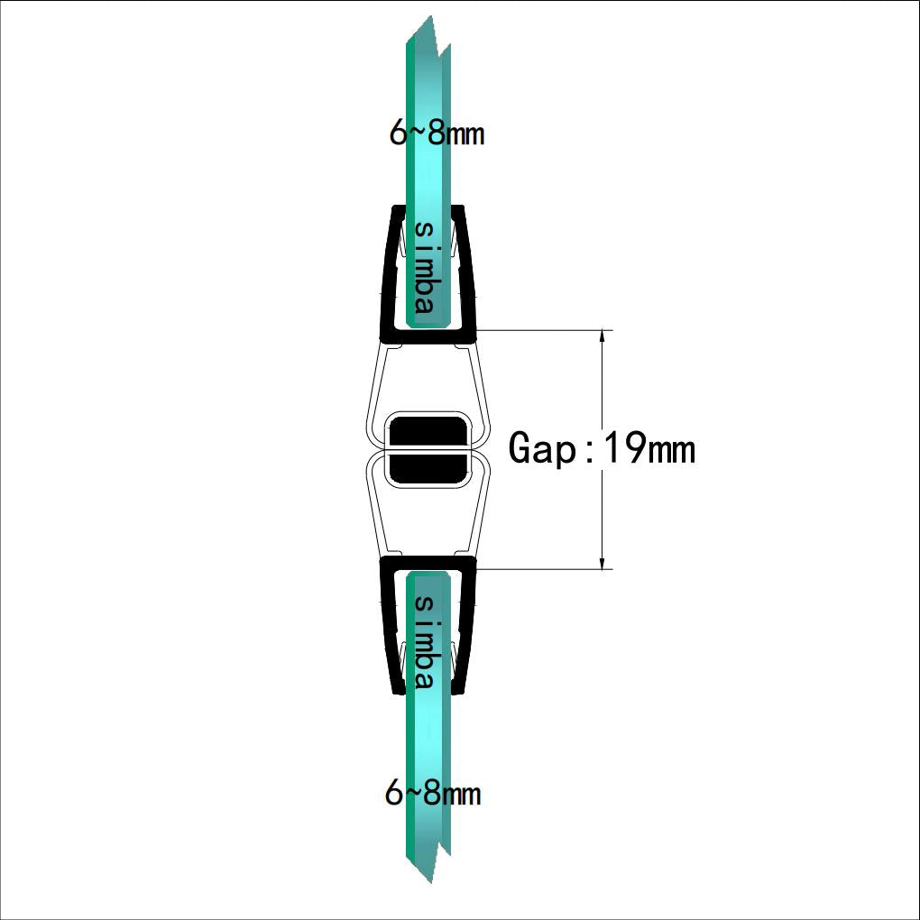 6-8mm Glass Magnetic Seal M68B2M, Seal 19mm Gap
