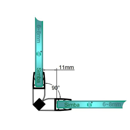 6-8mm Glass Magnetic Seal MYF163, 11mm/27mm Gap