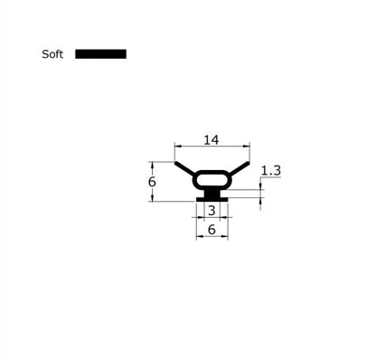 6mm T-Bar 6mm Gap Precise Fit Shower Frame Gasket VD004 (V-Wing Buffer)