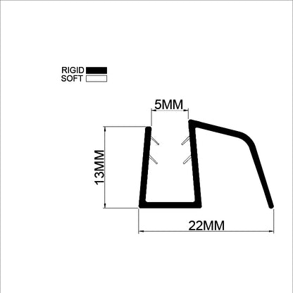 6mm Glass Gasket For Bottom Of Shower Door Gapless S6DTL