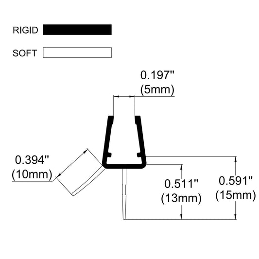 6mm PVC Shower Door Bottom Seal Gap 8-13mm SIM-0002
