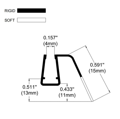 6mm Sliding Door Bottom Seal Gap 11-14mm SIM-0007