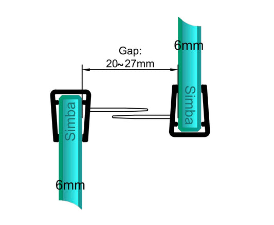 6mm Vertical Seal Gap 20-27mm Used in Pairs (2 included) | SIM-0010