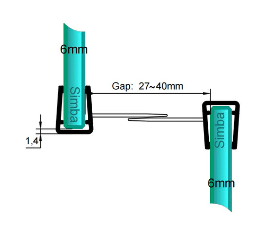 6mm Vertical Seal Gap 27-40mm Used in Pairs (2 included) | SIM-0011