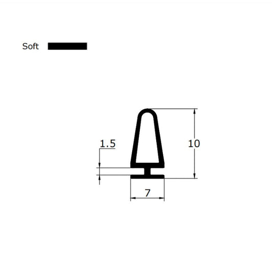 7mm T-Bar 10mm Bubble Compression Shower Frame Gasket VD002 (Wide-Track Standard)