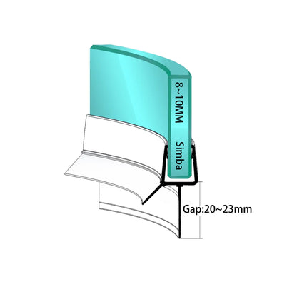 8-10mm Glass Curved Seal Gap 20-23mm V810S23CU