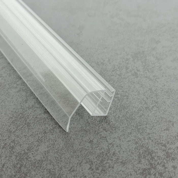 High-resolution detail of the S810DTL crystal-clear body and robust side fins, demonstrating superior optical purity and structural flexibility suitable for any shower enclosure configuration regardless of door style.