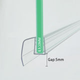 Cross-section view of the S810DTL universal bottom seal fitted on thick glass, illustrating its adaptive U-channel design that securely grips 8mm, 9mm, and 10mm panels while side fins ensure a zero-gap finish.