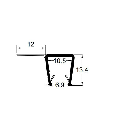 8mm-10mm Glass F Shape Shower Seal Gap 15-21mm F810S12