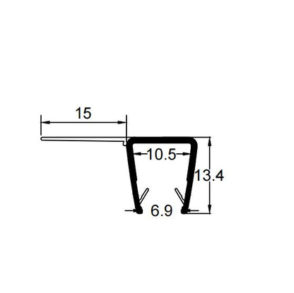 8mm-10mm Glass F Shape Seal Gap 18-28mm F810S15