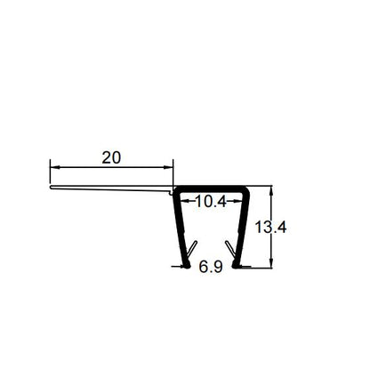 8mm-10mm Glass F Shape Seal Gap 23-38mm F810S20