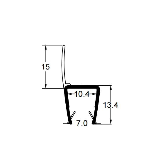 8mm-10mm Glass H Shape Seal Gap 3-13mm H810S15