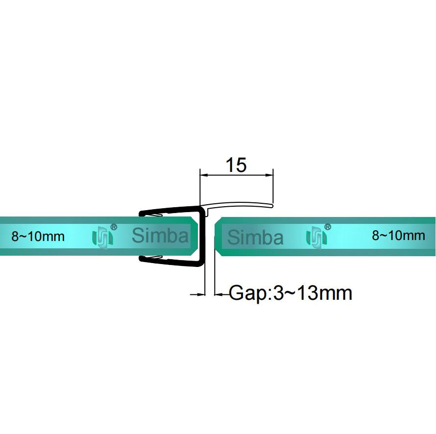 8mm-10mm Glass H Shape Seal Gap 3-13mm H810S15