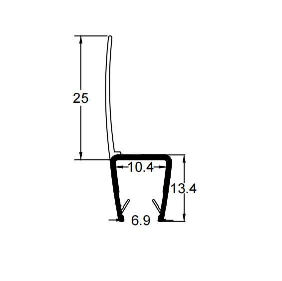 8mm-10mm Glass H Shape Seal Gap 3-23mm H810S2535