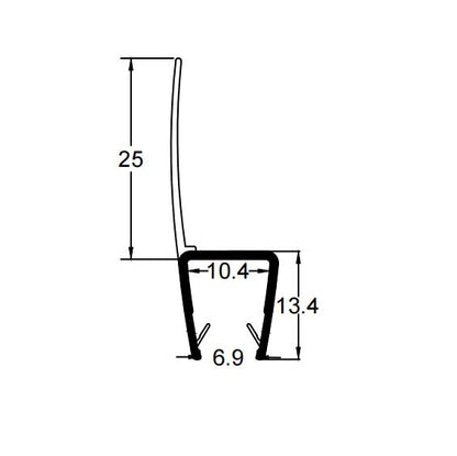 8mm-10mm Glass H Shape Seal Gap 3-23mm H810S2535