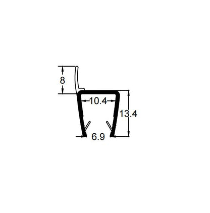 8mm-10mm Glass H Shape Seal Gap 3-6mm H810S8