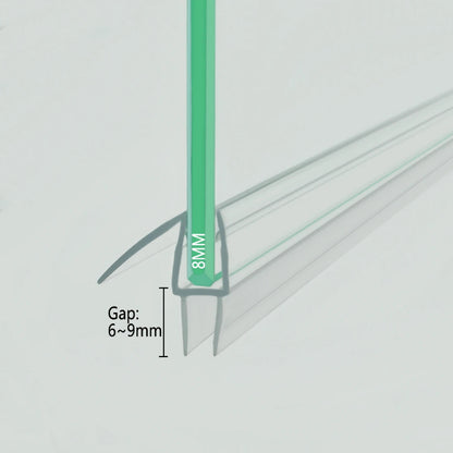 8mm glass shower door bottom seal with double fins for 6-9mm gap
