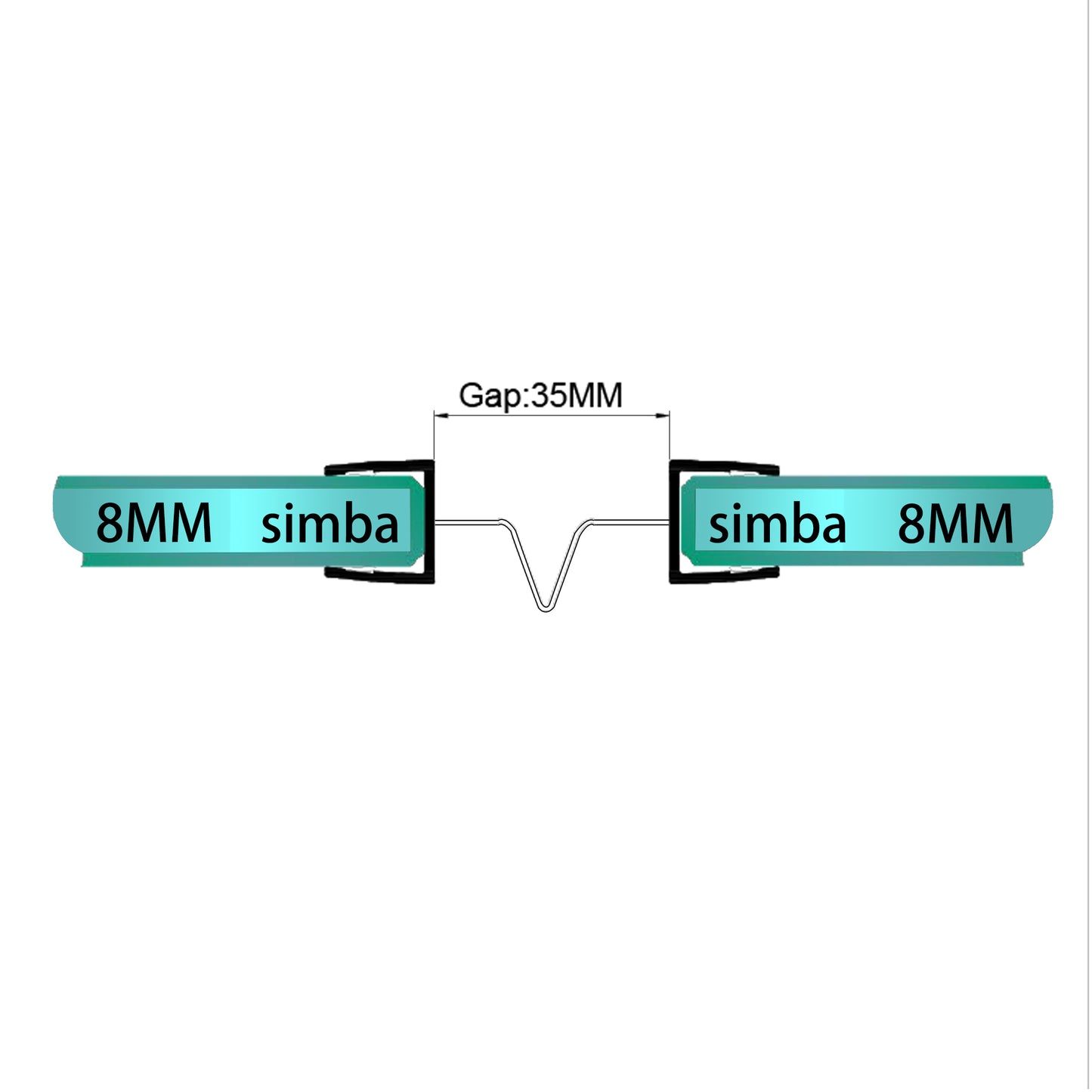 8mm Glass Bi-fold Side Seal D08