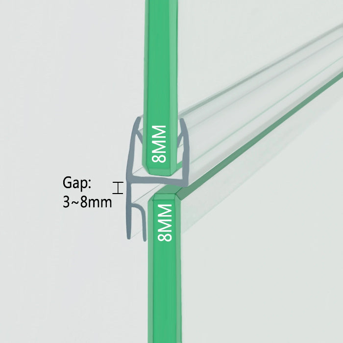 8mm Glass Premium H-Profile Vertical Seal HH08