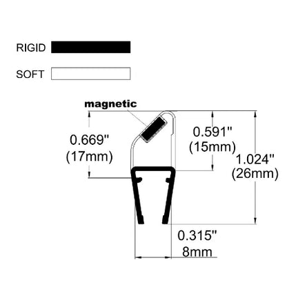 8mm Magnetic Seal Gap 25mm and 10mm SIM-0015a