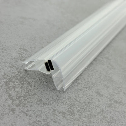 clear 90 degree magnetic shower door seal pair for sliding or hinged glass door