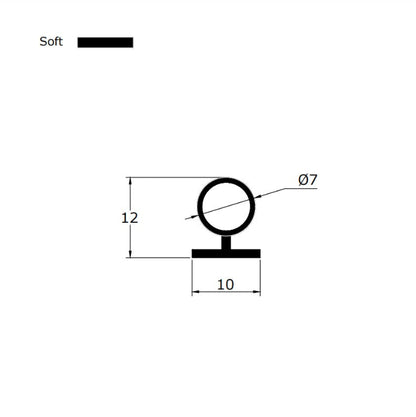 10mm Wide-Track Bulb Seal - The "Soft-Flex" Silicone Alternative BU004