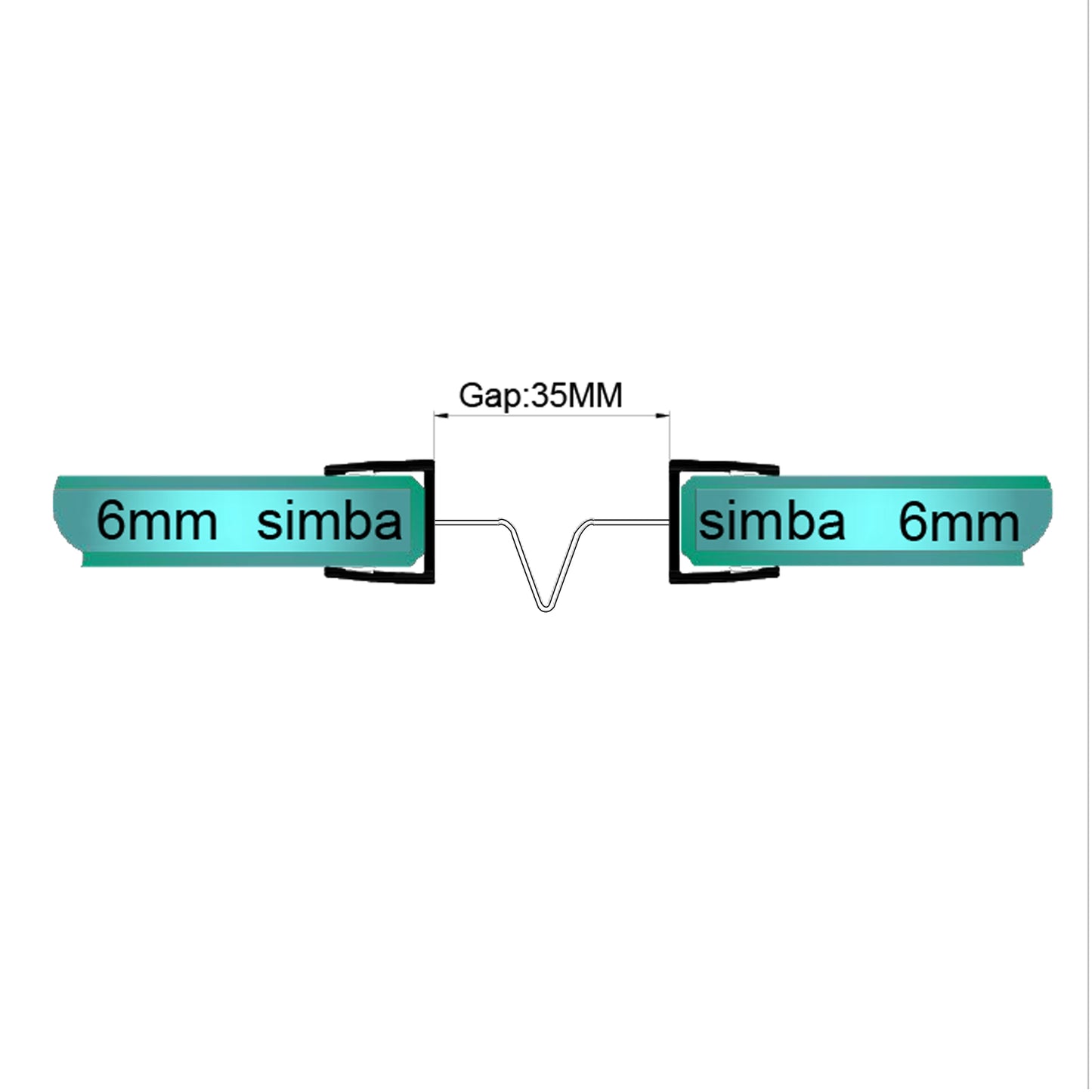 Bi-fold Shower Door Vertical Seal Replacement 6mm Glass D06