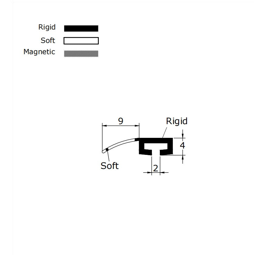 Black Folding Shower Door Seal ROT04