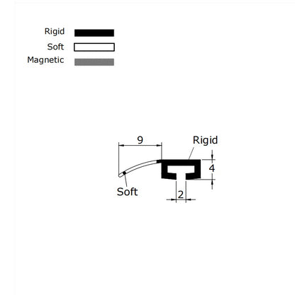 Black Folding Shower Door Seal ROT04