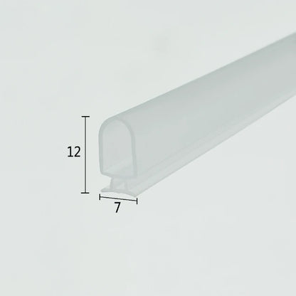 7mm Base Crystal Clear Vinyl Shower Door Bulb Seal BU001