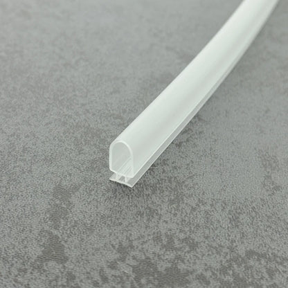 7mm Base Crystal Clear Vinyl Shower Door Bulb Seal BU001