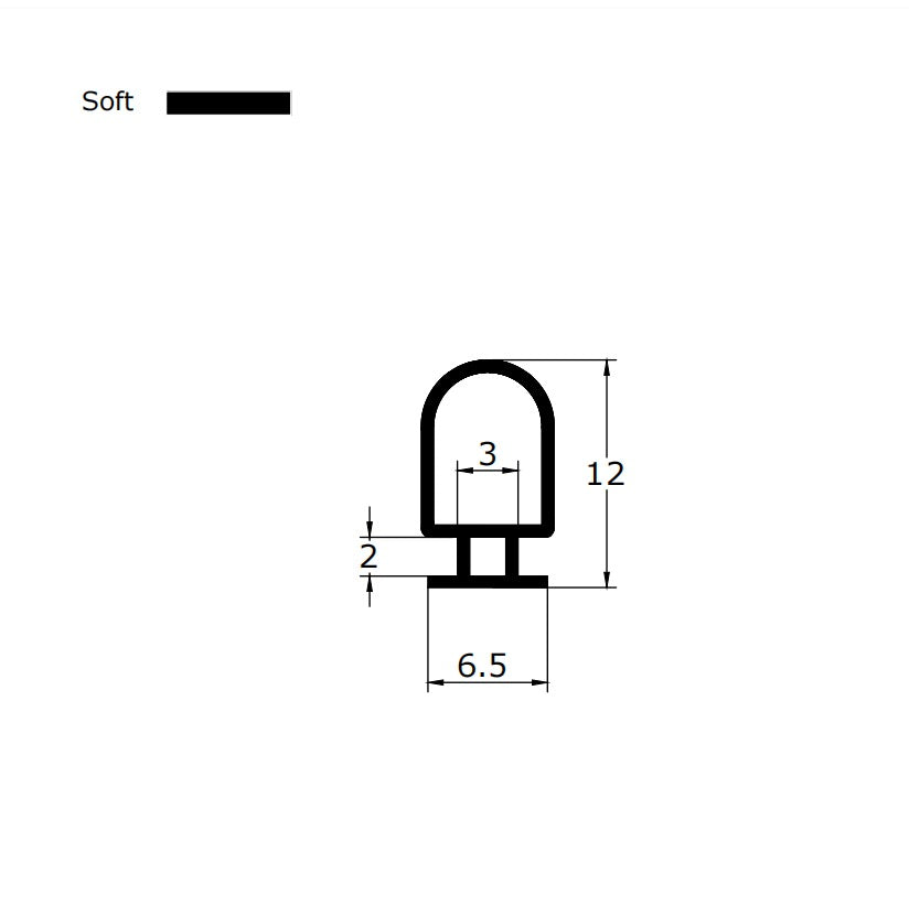 7mm Base Crystal Clear Vinyl Shower Door Bulb Seal BU001