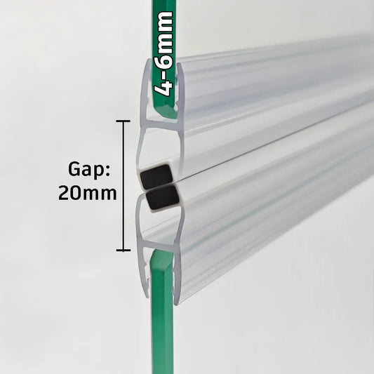 Fits 4-6mm Glass Magnetic Shower Seal 17/20mm Gap 4BMX135