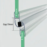MD81080 offset magnetic shower door seal pair for 8-10mm glass with 19mm gap