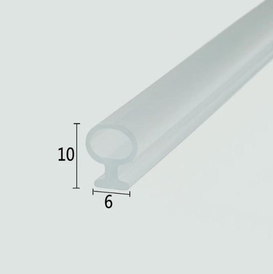 6mm T-Post Professional Shower Door Bulb Seal - Clear Vinyl BU002