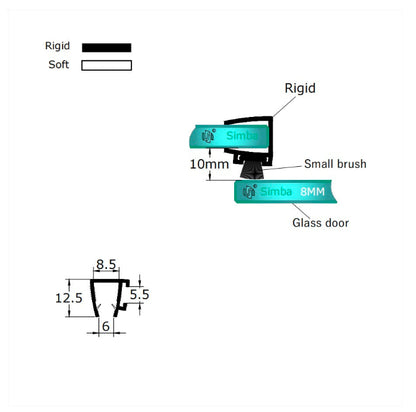 8mm Sliding Shower Door Brush Seal Replacement S08