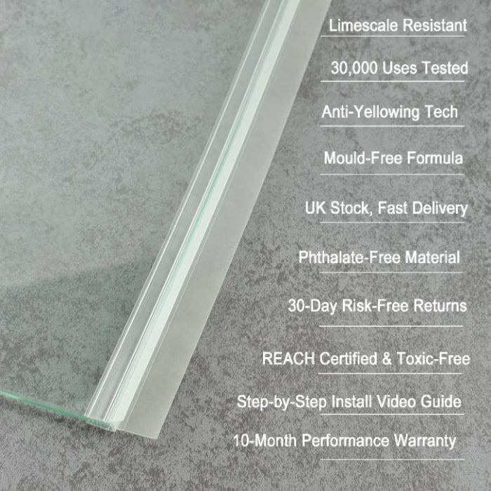 Why choose SIMBA shower seals: 30,--- uses tested, Quality rubber material, reach certified, and UK fast delivery